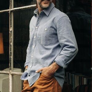 Taylor Stitch The Utility Chambray Work Shirt Mens M 40